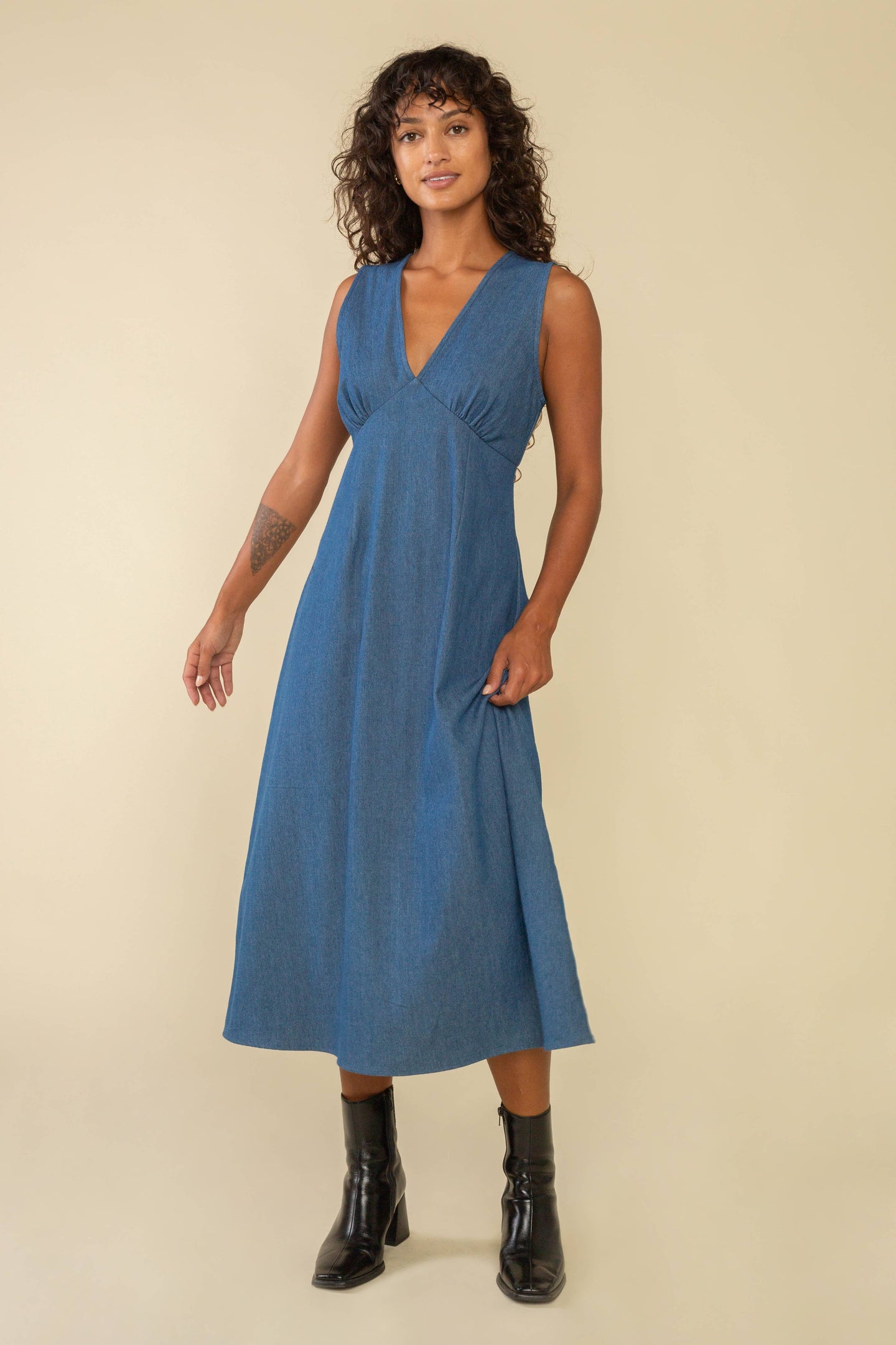 Carson Denim Midi Dress